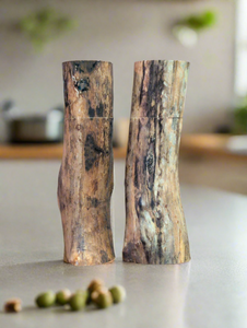 Hand Picked set of 23 cm / 9 inch Spalted Maple Cottage Mills® with CrushGrind®