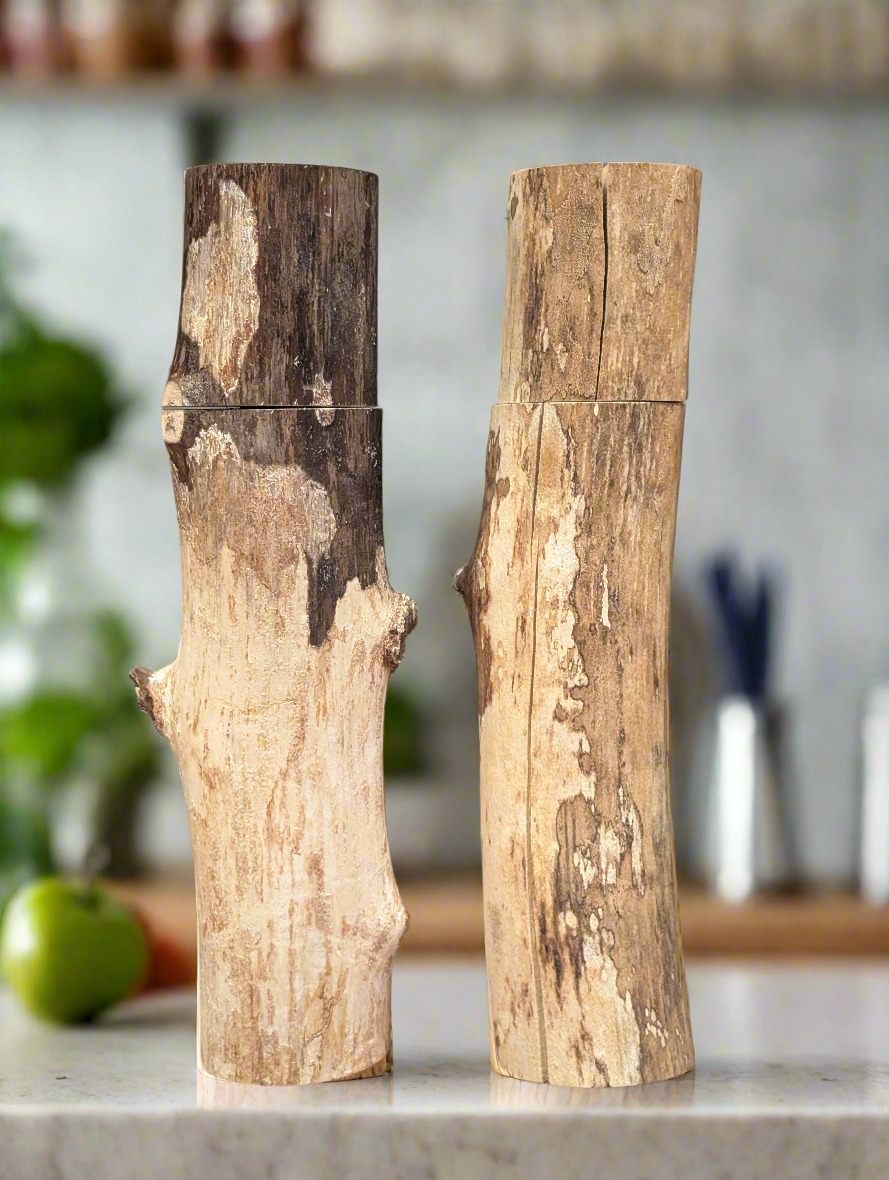 Hand Picked Set of 30 cm / 12-in Spalted Maple Cottage Mills® with CrushGrind®