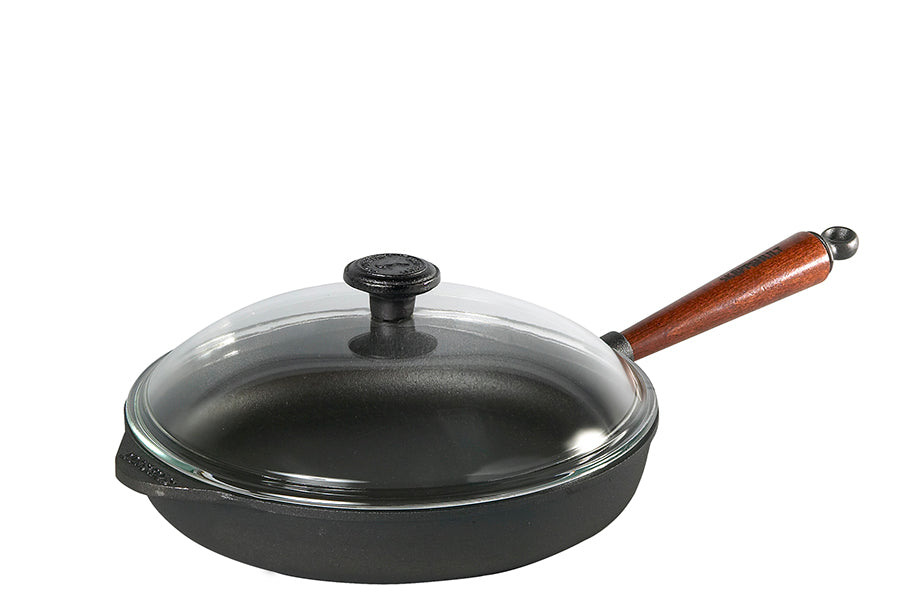Skeppshult 28 cm Deep Pan with Beechwood Handle and Glass Lid